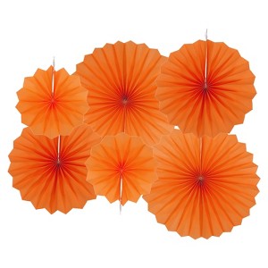 Unique Bargains Round Wall Decoration Hanging Paper Fans Party Set 6 Pcs - 1 of 4