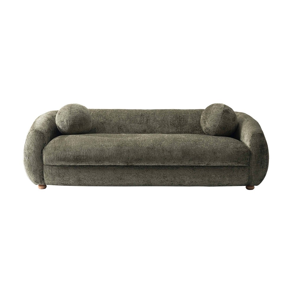Manhattan Comfort 85.8" Tribeca Modern Chenille Upholstered Sofa Olive Green