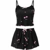 Clotth Women Print Ribbed PJ Set Crop Cami Tops and Shorts Cute Pajamas Set Cami Sleepwear Lingerie Set - 4 of 4