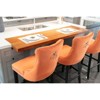 NicBex Set of 2 Velvet Bar Stools, Contemporary Style Button Tufting & Chrome Nailheads Bar Chairs, Wood Legs for Kitchen Island - 4 of 4