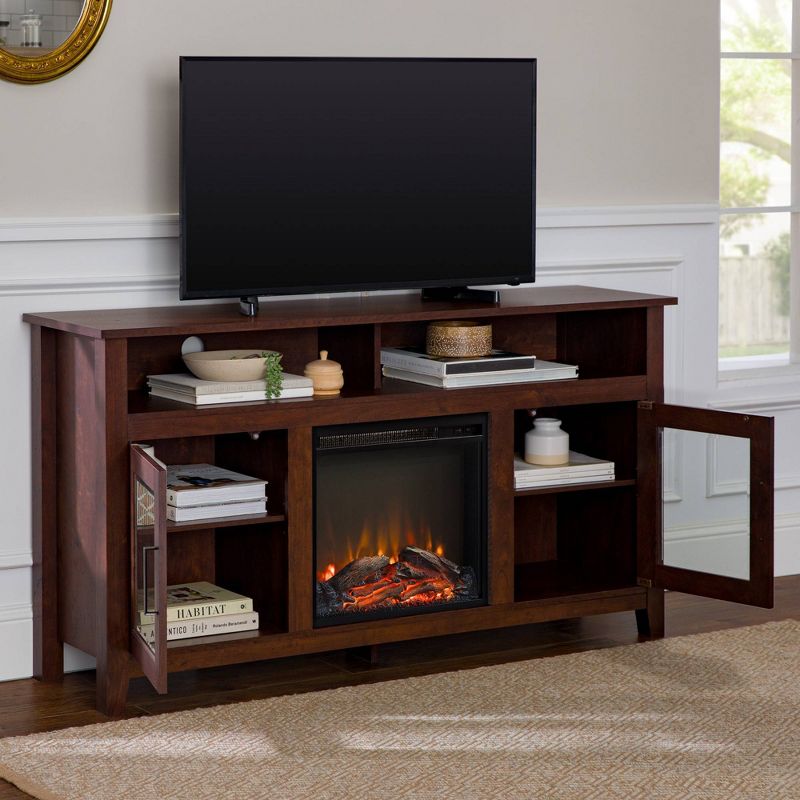 Ackerman Modern Transitional Tall with Electric Fireplace TV Stand for TVs up to 65" - Saracina Home, 3 of 21