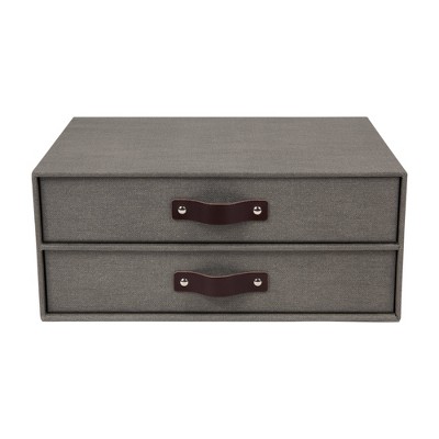 Birger 2 Drawer Canvas File Box Gray - Bigso Box of Sweden