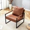 NicBex 1pc Accent Chair PU Leather Metal Frame Sofa Lounge Chair Reading Chair Comfy Chair Arm Chair Furniture for Living Room - 4 of 4