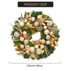 Preassembled Christmas Wreath, 24 Inch Christmas Pine Tree Wreath with Gold Leaf Balls Pine Cones for Front Door Christmas Decoration - 4 of 4