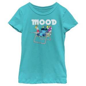Girl's Lilo & Stitch Mood Relaxing Stitch T-Shirt - 1 of 4