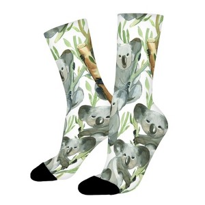 Watercolor Koala Bears Women Printed Crew Socks Funny Funky Socks Soft Polyester Novelty Gifts for Artists Men - 1 of 1