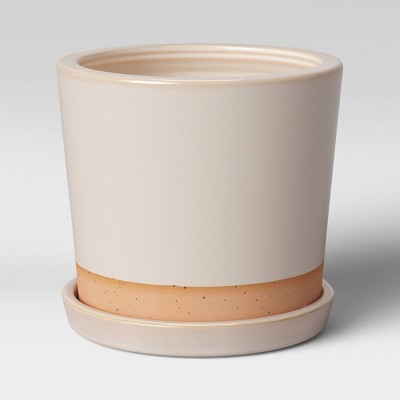 Photo 1 of 6&#34; Wide Earthenware Planter Pot Cream - Smith &#38; Hawken&#8482;