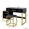 Okak Vanity Table and Chair Set, Makeup Vanity Set with Mirror and 4 Drawers for Bedroom - 3 of 4