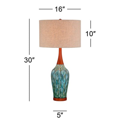 Rocco 30" Blue Teal Glaze Ceramic Table Lamps Set of 2