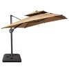 Crestlive Products 9'X11' Double Top Cantilever Umbrella Outdoor 360° Rotation 6 Heights Adjustable Offset Umbrella with Metal Pole and Base - 2 of 4
