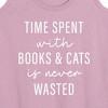 Women's - Instant Message - Time Spent With Books Cats Graphic Racerback Tank - 2 of 4