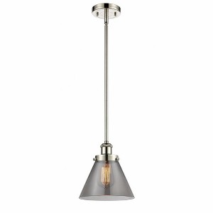 Cone - 1 Light Stem Hung Mini Pendant In Industrial Style-10 Inches Tall and 8 Inches Wide - 1 of 1