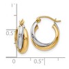 Black Bow Jewelry 7mm Double Crossover Round Hoops in 10k Two Tone Gold, 15mm - 4 of 4
