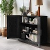 PexFix 31" Wooden Accent Cabinet Storage Modern Sideboard Buffet Cabinet with 2 Doors and Adjustable Shelf for Living Room Dining Room Entryway Black - 2 of 4
