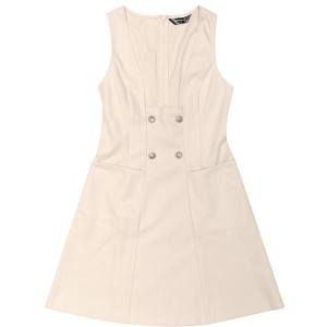 INSPIRE CHIC Women's Double Breasted Decor A-Line Pinafore Suspender Dress - 1 of 4