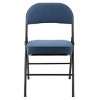 Elama 4 Piece Metal Folding Chair with 2.2 Inch Padded Seats in Dark Blue - 3 of 4