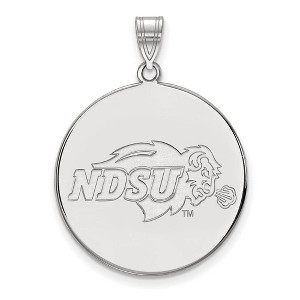 Black Bow Jewelry Sterling Silver North Dakota State Bison NCAA Extra Large Pendant - 1 of 3