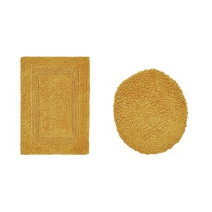 Lux Premium 100% Cotton Tufted Solid Reversible 2 Piece Bath Rug Set – Ultra-Soft, Water-Absorbent, Durable, Machine Washable Bathroom Rug - 1 of 4