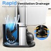 Toilet Plunger and Brush 2-in-1 Set, Stainless Steel Rustproof Combo with Deep Cleaning Curved Bristles for Family Bathroom - 4 of 4
