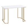 Vynxaria White-Gold Desk Office Table Computer Desks Writing Desks for Writing Study Work From Home - 4 of 4