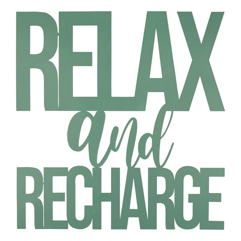 Relax and Recharge Metal Wall Sign - Stratton Home D&#233;cor, 1 of 8