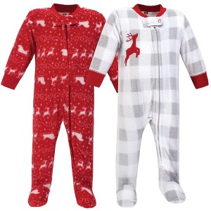 Hudson Baby Baby Fleece Zipper Sleep and Play 2-Pack, Santas Sleigh - 1 of 1