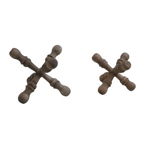 VIP Wood 8.66 in. Brown Turned Spindle Table Decor Set of 2 - 1 of 1