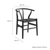 Modway  Amish Wood Rope Dining Room Chair in Black Black - 29 Inch Tall Solid Elm Wood Accent Armchair - 3 of 4