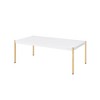 53" Composite Wood & Metal Coffee Table with Minimalistic Design and Metal Tube Legs for Living Room or Lounge - 3 of 4