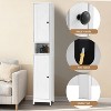 Tall Bathroom Storage Cabinet with 2 Doors,67"Narrow Floor Standing Cabinet with 3 Adjustable Shelves,Waterproof Metal Organizer for Bathroom,Kitchen - 3 of 4