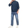 Coolmee Men's Casual Corduroy Sweatshirt Long Sleeve Stand Collar 1/4 Button Up Pullover Fall Polo Sweaters - 3 of 4