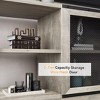63" TV Stand Farmhouse Style TV Console Table with Storage Shelves Cabinet Wood Entertainment Center for Living Room,Grey - 3 of 4