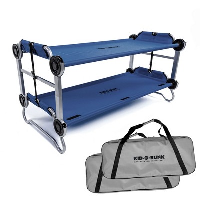 Disc-O-Bed Youth Double Cot Kid-O-Bunk, Modular for Bunk Beds, Dual Cots, or Bench with 2 Carry Bags