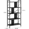 Homhougo 5 Tier Bookshelf with Storage, 61 Inch Tall Industrial Book Shelf with Open Display Bookshelves, 5 Shelf Bookcase with Metal Frame, Black - 2 of 4