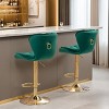 Leovsnove Barstools Set of 2 Modern Swivel Pub Height Barstool, High Dining Chair with Velvet Seat, Backrest, Armless Hydraulic Counter Stool - 3 of 4