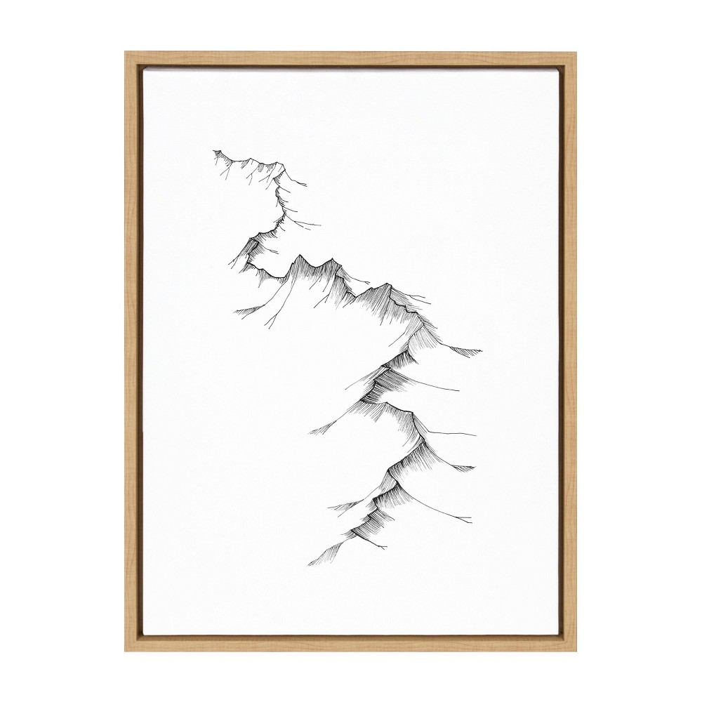 Photos - Other Decoration 18" x 24" Sylvie Mountains by Viola Framed Wall Canvas - Kate & Laurel All Things Decor: Abstract Nature Art, Vertical Monoc