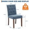 Upholstered Dining Chairs Set of 2, Modern Fabric Kitchen Side Chairs with Sturdy Wood Legs, Parsons Design, Comfortable Soft Linen for Dining Room - 3 of 4