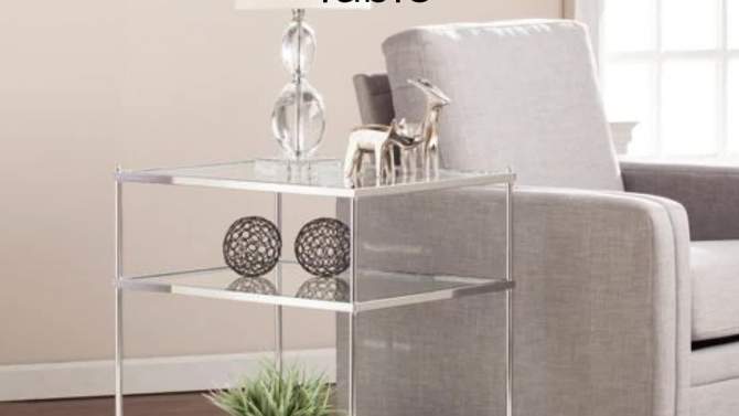 Benton Glam Mirrored Side Table - Chrome - Aiden Lane, 2 of 10, play video