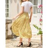 Womens Boho Pleated Midi Skirt Ruffle Tiered Tie Waist Flowy Long Skirts with Pockets - 3 of 4