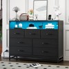 7 Drawer Dresser with LED Lights , Charging Station, Large Capacity Wooden Dresser for Bedroom, Living Room - 2 of 4