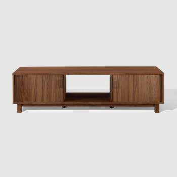 Modern Reeded Wood 2 Door TV Stand for TVs up to 65" - Saracina Home