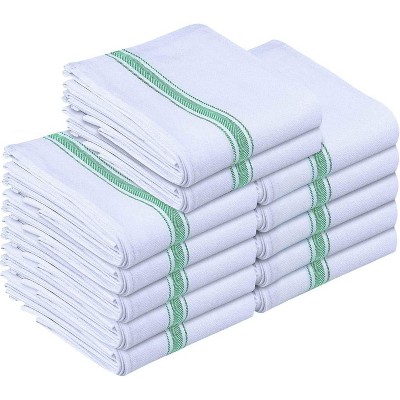 12-Pack Blue Dish Towels, 100% Ring Spun Cotton Highly Absorbent & Reusable Cleaning Bar and Kitchen Towels