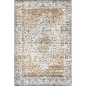 Nuloom Keila Vintage Spill Proof Treated Pet Friendly Premium Machine Washable Area Rug, 5' x 8', Light Orange - 1 of 4