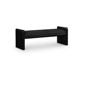Meridian Furniture,Sonia Velour Fur Fabric Bench - 1 of 4