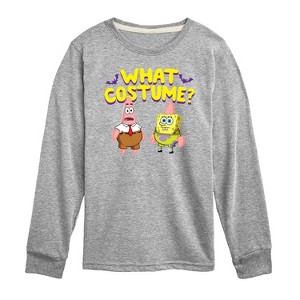 Boys' - SpongeBob SquarePants - Halloween What Costume Long Sleeve Graphic T-Shirt - 1 of 4