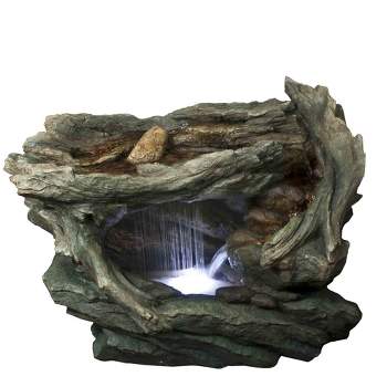Northlight 31" LED Woodland Grotto with Stones Outdoor Garden Water Fountain