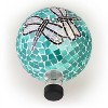 12" x 10" Indoor/Outdoor Dragonfly Duo Glass Gazing Globe Turquoise - Alpine Corporation - 3 of 4