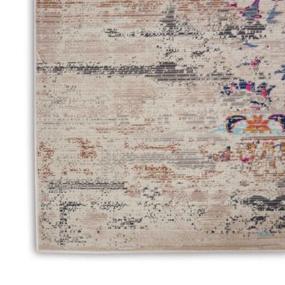 Vintage Ivory Charm 8' x 10' Hand-Knotted Synthetic Area Rug