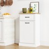 Tilt Out Trash Cabinet, Hidden Trash Can Cabinet with 10 Gallon Storage, Freestanding White Garbage Can Cabinet for Kitchen Dining Living Room - 3 of 4