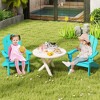 Costway Kids Adirondack Chair with High Backrest Armrests Fire Pit Chair for Kids Ages 3-8 Brown/White/Pink/Turquoise - 4 of 4